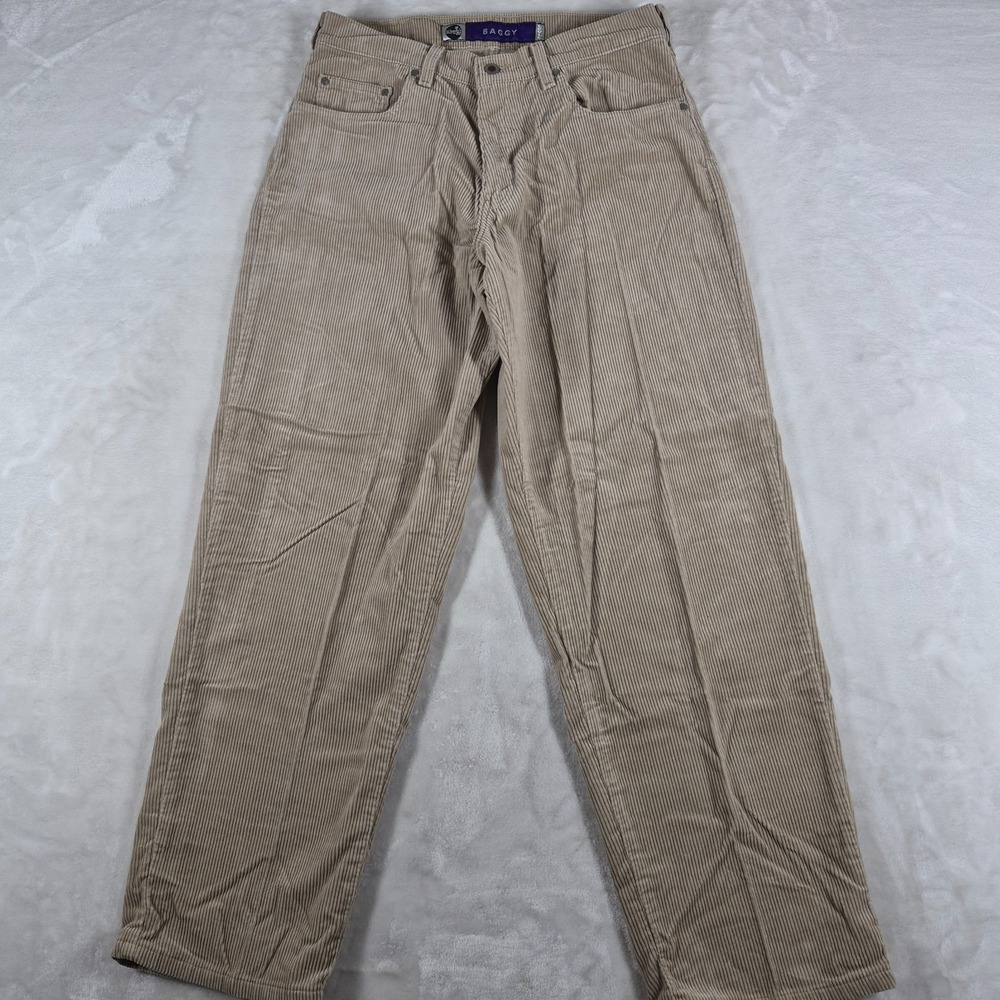 Vintage Levi's SilverTab‎ Baggy Pants Men's 32x30 Beige Corduroy Made In USA 90s